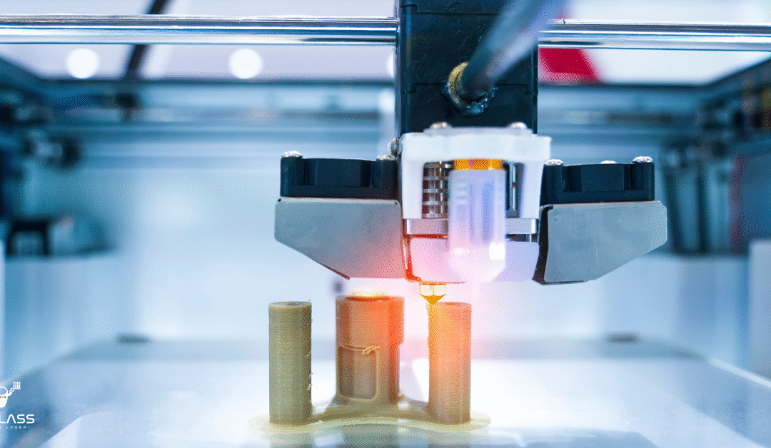 Imprimante 3D imprimant un objet en plastique dans un environnement industriel